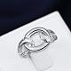 Классические серебряные латунные кольца на палец для женщин RJEW-BB00728-7-3