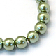 Cottura dipinto di perle di vetro perlato fili di perline rotondo X-HY-Q330-8mm-49-2