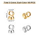 PandaHall Elite 200pcs 2 Colors Brass Bead Cap Pendant Bails KK-PH0002-25-5