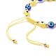 Malocchio perline in resina e bracciali con perline intrecciate in lega di strass a mano di hamsa per ragazze donne BJEW-JB08740-02-6