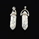 Howlite Stone Pendants with Alloy Findings G-R278-30P-1