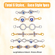 SUPERFINDINGS 6Pcs Alloy Extender Chain with Double Lobster Clasp Evil Eye Infinity Extender Locking Clasps Rhinestone Necklace Bracelet Extender Connector for Jewelry Making FIND-FH0007-63-2