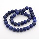 Dyed Frosted Natural Lapis Lazuli Round Bead Strands G-M272-15-10mm-2