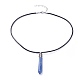 Colliers pendentif lapis lazuli naturel pointu NJEW-JN02550-01-1