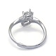 Componentes del anillo de dedo de plata de ley 925 ajustables STER-E061-09P-5