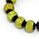 Handmade Gold Sand Lampwork Double Colour Round Beads Strands LAMP-L033-03-1