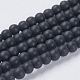 Sintetico pietra nera fili di perline, tondo, smerigliato, nero, 4mm, Foro: 1 mm, circa 93pcs/filo, 14.5~15 pollice
