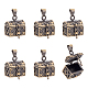 HOBBIESAY 10pcs Brass Prayer Box Pendants 24x16mm Rectangle Locket Urn Pendant Antique Bronze Necklace Classic Prayer Box Urn for Loved One Cremation in My Heart Memorial Jewelry KK-HY0001-24-1