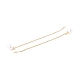 Long Chain with Plastic Pearl Dangle Stud Earrings EJEW-A067-11G-3