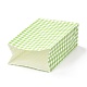 タータン模様の紙袋が付いている長方形  ハンドルなし  ギフト＆フードバッグ用  黄緑  23x15x0.1cm CARB-Z001-01C-4