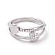 Crystal Rhinestone Heart Finger Ring RJEW-D120-03P-2
