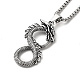 Alliage dragon infini collier pandant avec chaînes de boîte NJEW-K245-008-2