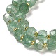 Perles vertes naturelles quartz fraise brins G-P508-A17-01-4