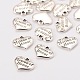 Charms de corazón de plata antigua del tema de la boda de estilo tibetano X-TIBEP-N005-03A-2