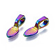 Almohadillas planas pegadas de aleación de color arcoíris para hacer colgantes PALLOY-N163-097-NR-4