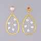 Glass Seed Beads Dangle Stud Earrings EJEW-JE03978-01-3