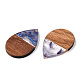 Transparent Resin & Walnut Wood Pendants RESI-ZX017-48-2