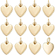 Benecreat 16 pz ciondolo a cuore in ottone ciondolo placcato oro reale 18k con anelli di salto ciondolo a cuore lucido da 9.5x8x1 mm adatto per gioielli KK-BC0008-96-1