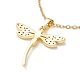 Clear Cubic Zirconia Dragonfly Pendant Necklace NJEW-O125-19G-2