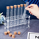 OLYCRAFT 12 Pcs Glass Test Tubes with Rack Glass Test Tubes with Cork Stoppers Clear Test Tubes with Acrylic Holder 12 Holes Tubes Rack Kit for Scientific Experiments Decorations Crafts 6.1 inch AJEW-OC0004-31-3