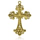 Antique Golden Plated Latin Cross Alloy Rhinestone Big Pendants RB-J141-21AG-2