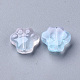 Perles de verre peintes par pulvérisation transparentes deux tons X-GGLA-S054-008D-03-2