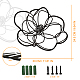 NBEADS Line Drawing Flowers Metal Wall Art Decor HJEW-WH0067-223-2