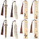 Ahademaker 1 set di segnalibri rettangolari in legno con nappe AJEW-GA0004-59-1