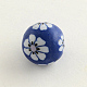 Handmade Flower Pattern Polymer Clay Beads CLAY-Q173-05-1