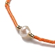 Braccialetti con perle intrecciate con perle finte di vetro e semi WO2637-24-2