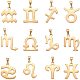Unicraftale 12 pcs signe du zodiaque en acier inoxydable breloquese pendentifs dorés breloques 12 constellations pendentif en métal pour l'artisanat et la fabrication de bijoux STAS-UN0003-67G-1