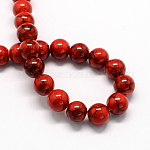 Dyed Synthetic Turquoise Gemstone Bead Strands, Round, Red, 8mm, Hole: 1mm, about 50pcs/strand, 15.7 inch