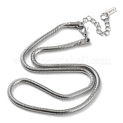 304 Stainless Steel Round Snake Chain Necklace NJEW-D045-13P