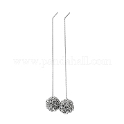 Brass Wire Ball Stud Earrings EJEW-G357-01P