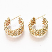 Brass Half Hoop Earrings KK-R117-046-NF