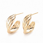 Brass Stud Earrings EJEW-T007-21G-NF