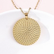Плоские круглые подвески из нержавеющей стали 304 NJEW-M096-28G