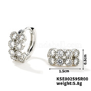 Серьги геометрической формы с микроинкрустацией бриллиантами LT0896-3