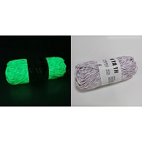 3-Ply Polyester Luminous Yarn, Glow in The Dark Yarn, for Knitting & Crochet,  White, 1/8 inch(3mm), about 27.34 Yards(25m)/Bundle