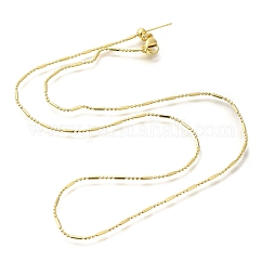 Collares de cadena de eslabones de bola y columna de latón chapado en rack, Collares deslizantes ajustables con cierres de pinza de langosta, Plateado de larga duración, sin plomo y cadmio, real 18k chapado en oro, 19.69 pulgada (50 cm)