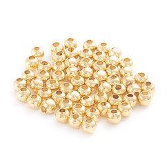 Perlas de acero inoxidable 304, hueco redondo, dorado, 3x2.5mm, agujero: 1.2 mm