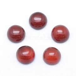 Cabuchones de cornalina naturales, plano y redondo, teñido, 8x3~4mm
