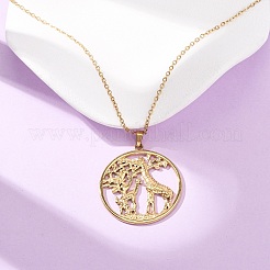Colliers à pendentif en acier inoxydable 304 avec chaîne câble pour hommes et femmes&nbsp;NJEW-K308-03D-G