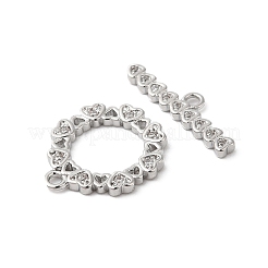 Knebelverschlüsse aus Messing mit durchsichtigem Kubisch Zirkonia-Pavé&nbsp;KK-P234-83P