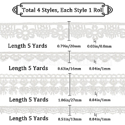 20 yard 4 styles de bordures en dentelle de polyester&nbsp;OCOR-GF0002-66