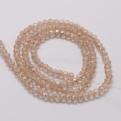 Chapelets de perles en verre électroplaqué&nbsp;X-GLAA-K016-2x3mm-03FR