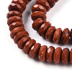 Los abalorios rojos jaspe hebras naturales&nbsp;G-T141-62