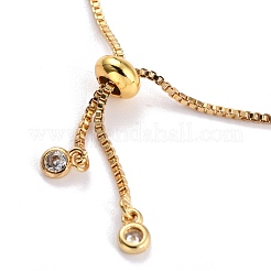 Verstellbare messing micro pave klar kubik zirkonia schiebearmbänder&nbsp;BJEW-L652-16G