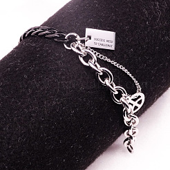Bracelets bicolores à breloques avec symbole de paix et citation&nbsp;FS-WGFBFF4-01