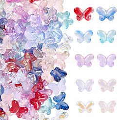 150 Stück 10 Farben transparente Backfarbe Glasperlen&nbsp;GLAA-LT0001-03